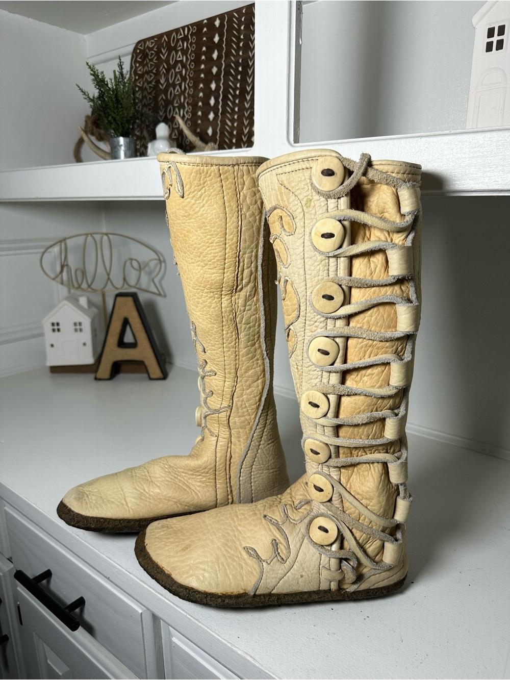 Richard Heinel Original Tall Boot Vintage Handmade Artisan Leather Boho 8-9 Rare